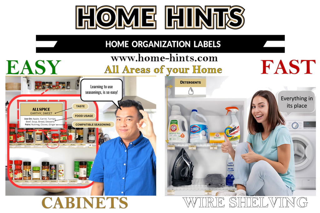 new homeowner gift ideas - label cabinets and shelves