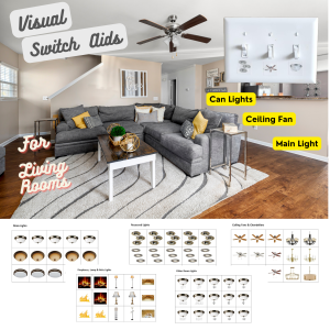 light switch icons - living room labels